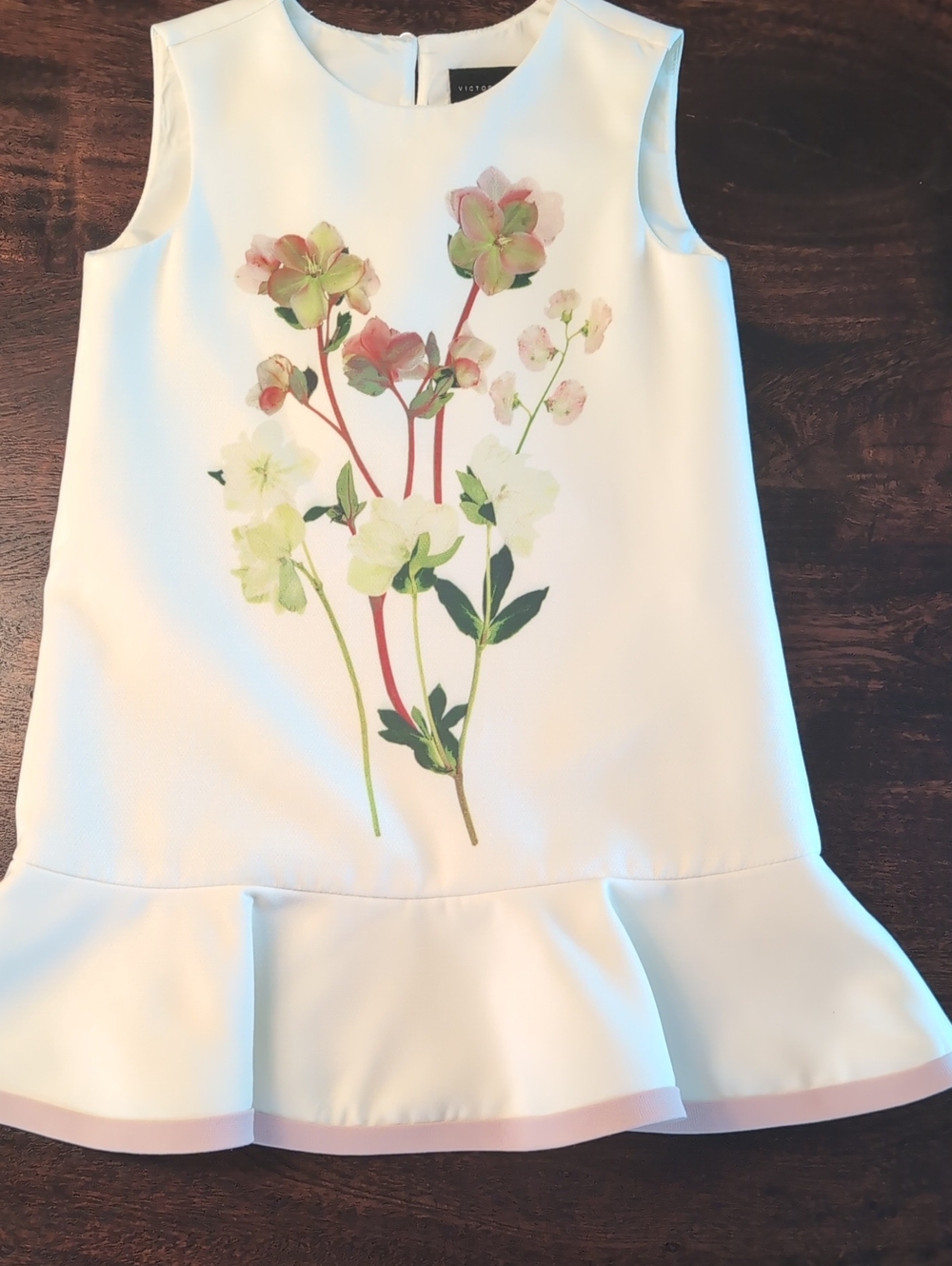 White Floral Peplum Dress for little girl